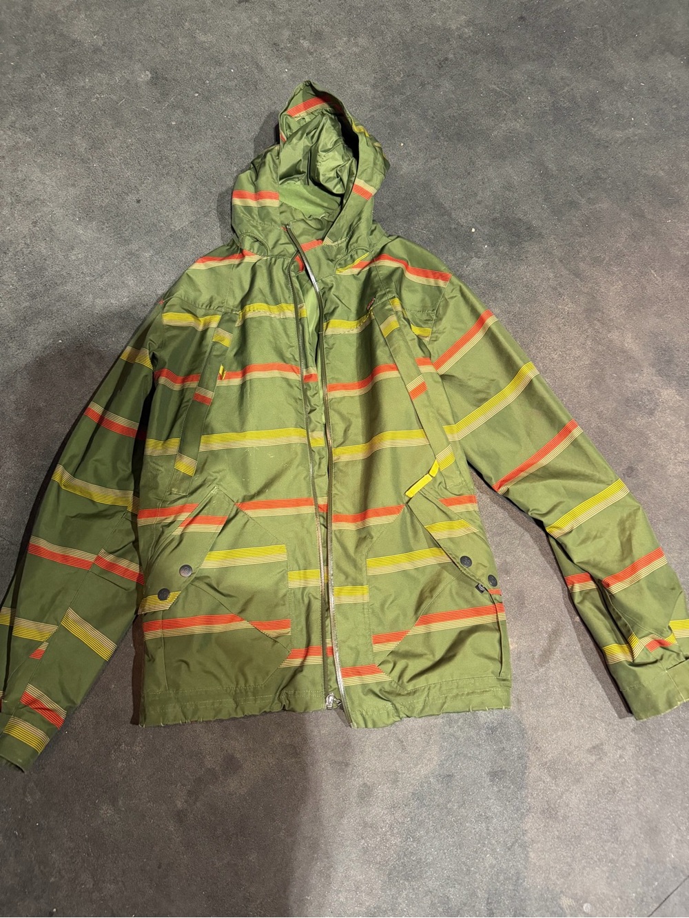 Men's Green Hooded Stripe Jacket